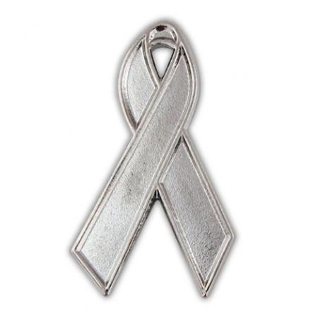 Silver Ribbon Lapel Pin