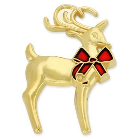 Gold Reindeer Pin