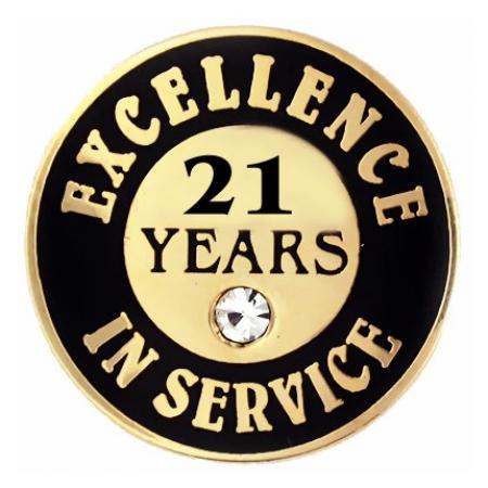 Excellence In Service Pin - 21 years 