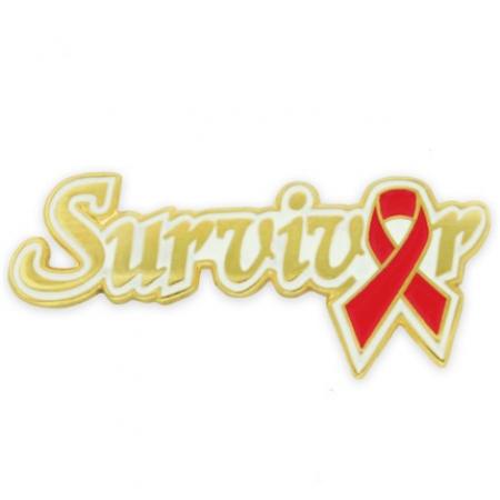 Red Ribbon Survivor Pin
