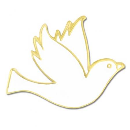 Dove Lapel Pin - White