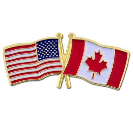 USA and Canada Flag Pin 