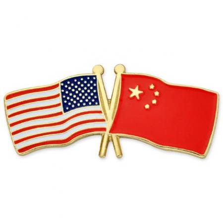 USA and China Flag Pin 