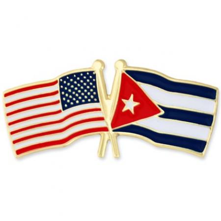 USA and Cuba Flag Pin 