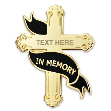 Engravable Memorial Cross Pin 