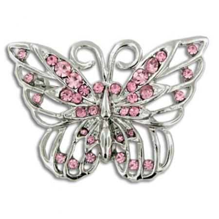 Rhinestone Butterfly Pin (Pink or Blue)