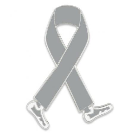 Walking Grey Ribbon Pin