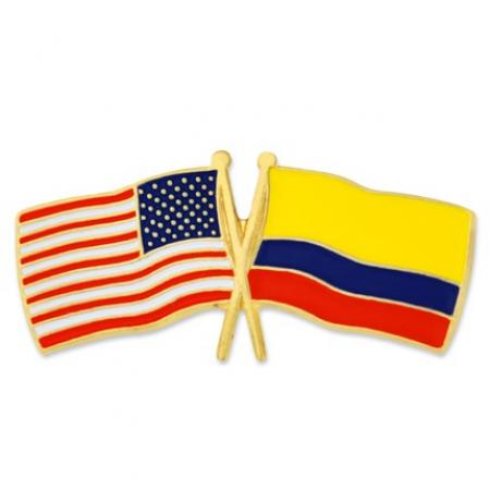 USA and Colombia Flag Pin 