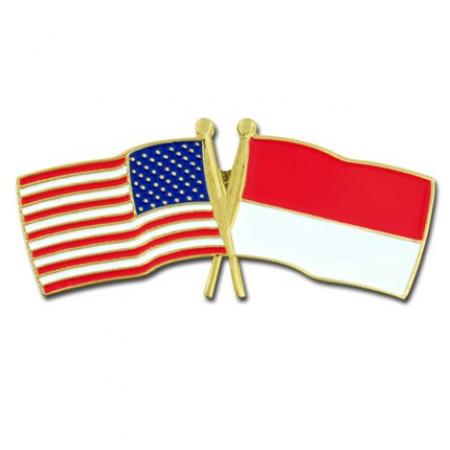 USA and Indonesia Flag Pin