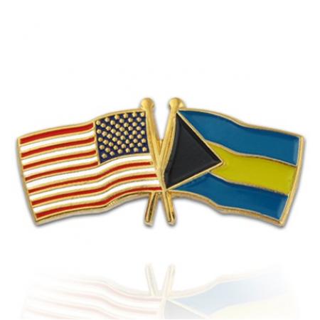 USA and Bahamas Flag Pin 