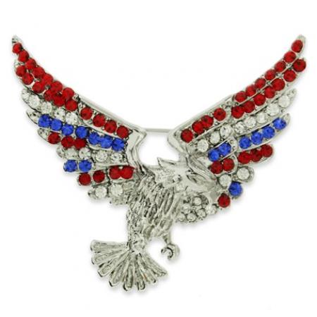 Rhinestone Eagle Pin