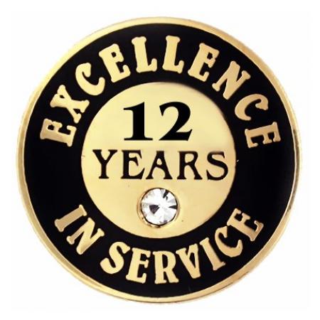 Excellence In Service Pin - 12 Years 