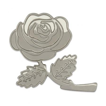 Silver Rose Lapel Pin