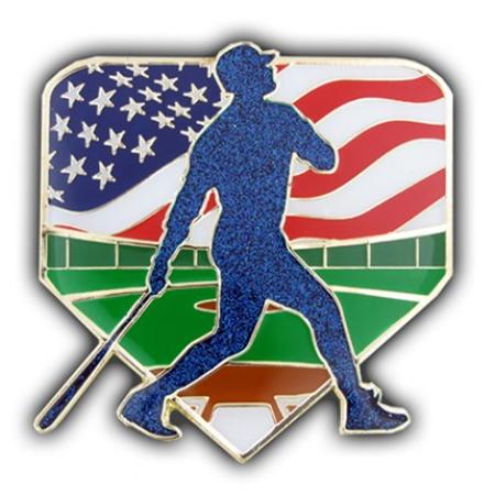 Baseball Patriotic Pin 
