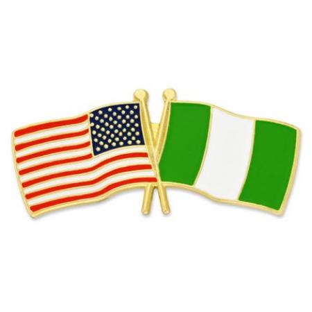 USA and Nigeria Flag Pin