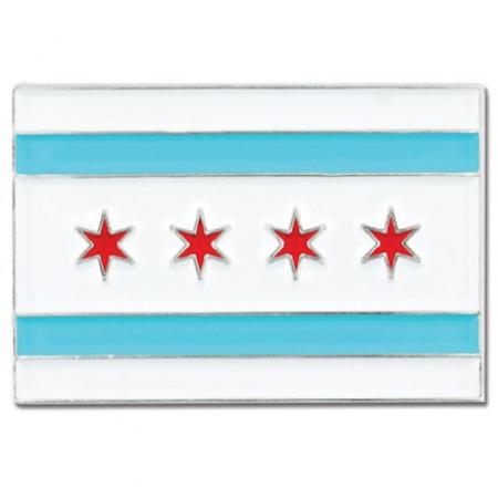 Rectangle Chicago Flag Pin