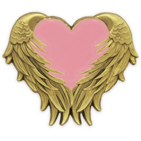 Pink Heart with Wings Pin 