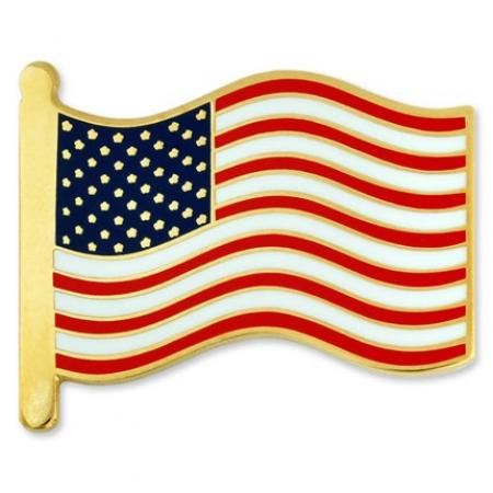 American Flag Pin - Cloisonné Hard Enamel 