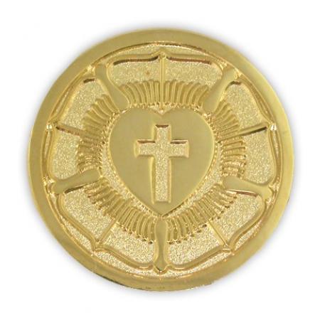 Religious Pin - Lutheran Seal, Rose 