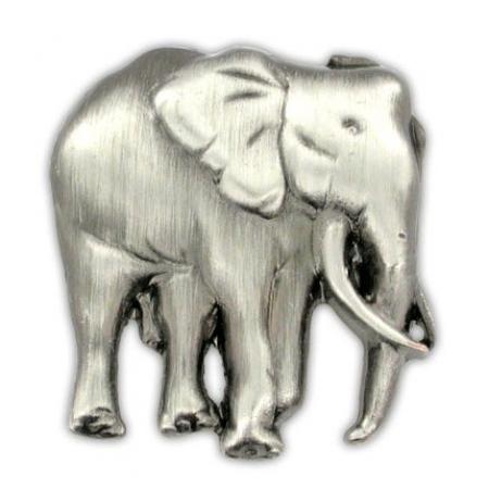 Elephant Pin - Antique Silver