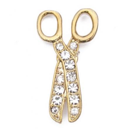 Rhinestone Scissors Pin