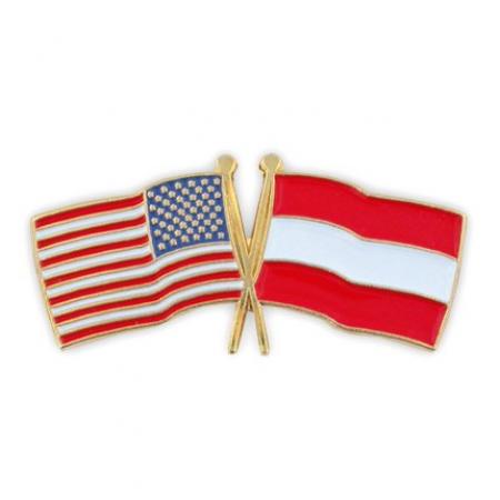 USA and Austria Flag Pin 