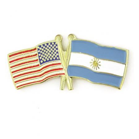 USA and Argentina Flag Pin 