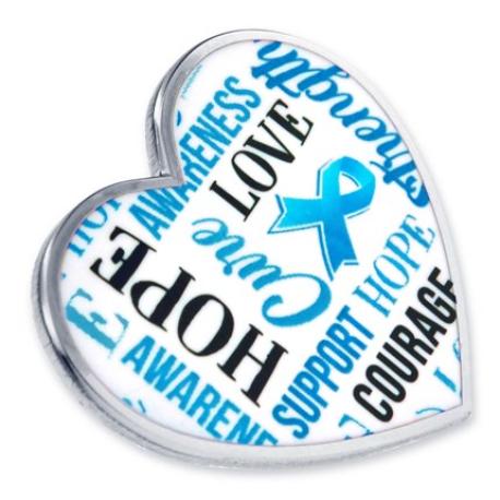     Light Blue Heart Awareness Words Pin