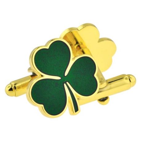     Shamrock Tie Clip and Cufflinks Set