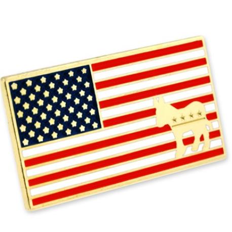     American Flag Democrat Pin