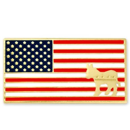     American Flag Democrat Pin