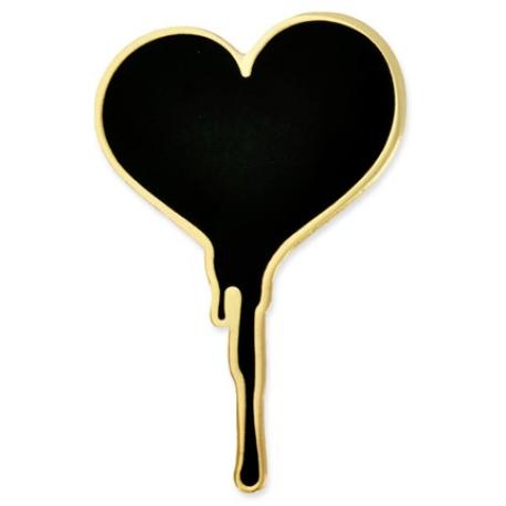     Black Bleeding Heart Pin