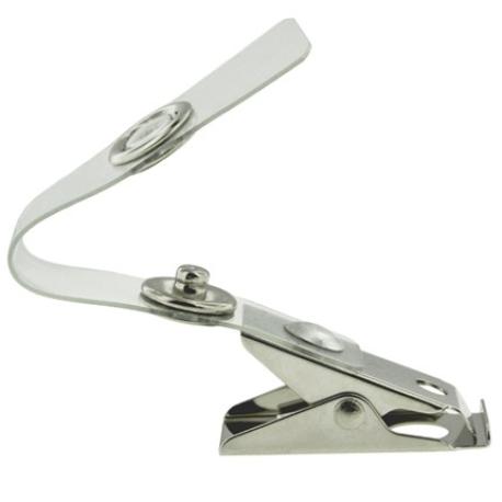     Clear Plastic Snap Strap with Bulldog Clip